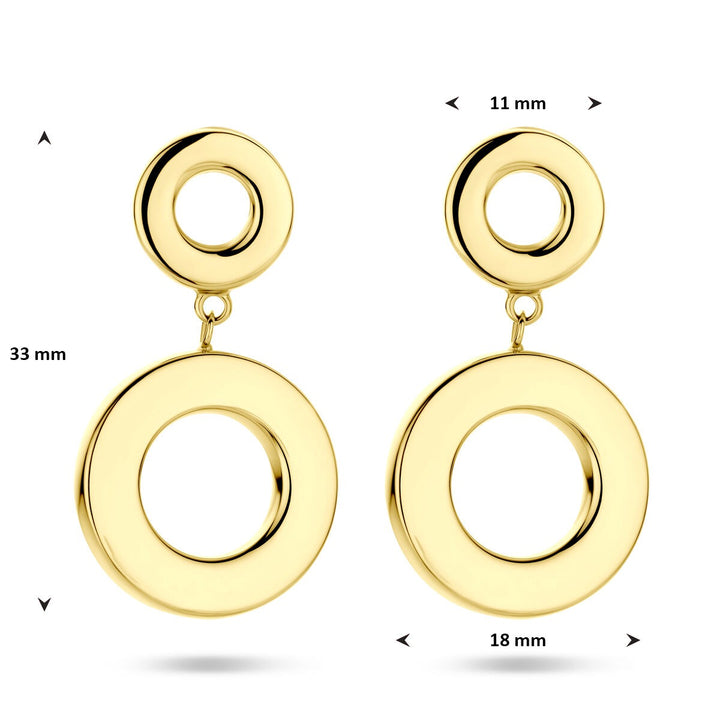 Gouden oorhangers 14k 33 mm