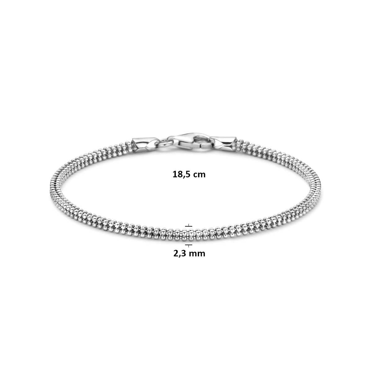 Gerhodineerd 925 zilveren popcorn armband