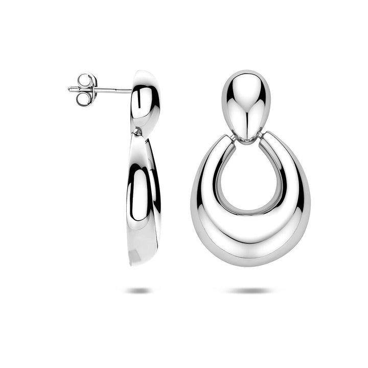 Zilveren oorhangers gerhodineerd – elegante dames oorbellen met verfijnde belijning