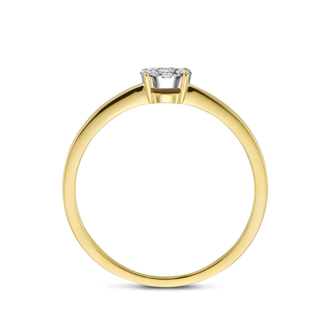 14k Bicolor dames ring met diamant – 0.13 ct