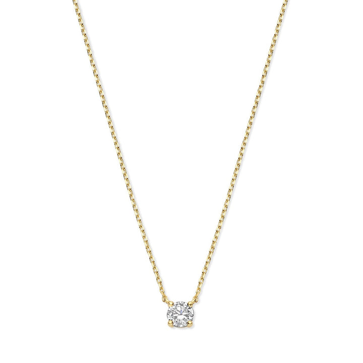 9k Geelgouden ketting met zirkonia