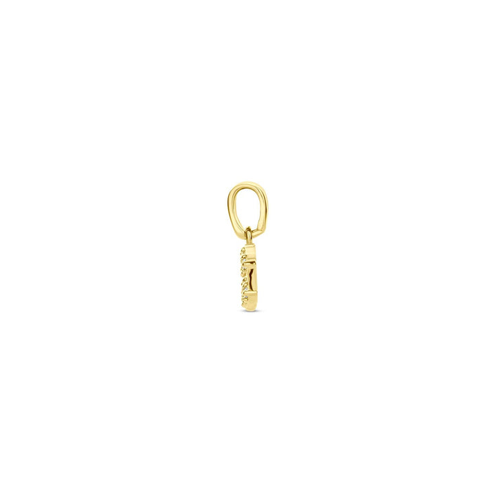 14k geelgouden sterrenbeeld hanger met diamant