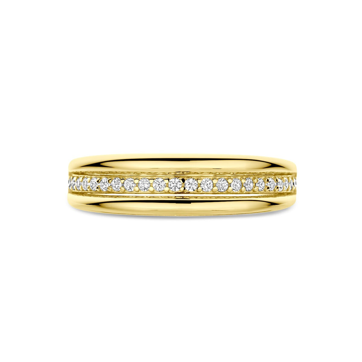 Gouden damesring met zirkonia – 14k geelgoud