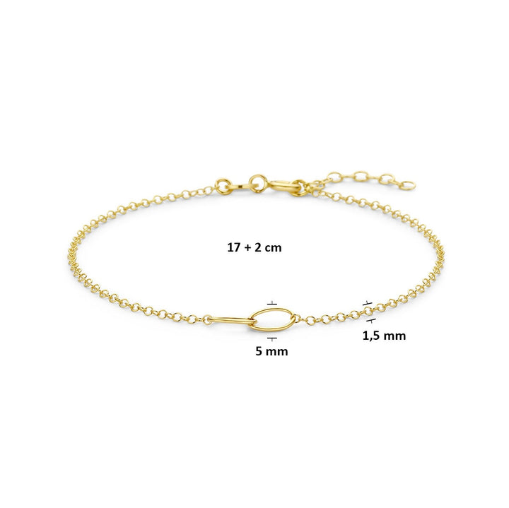 14k Geelgouden Armband Ovaal Schakel