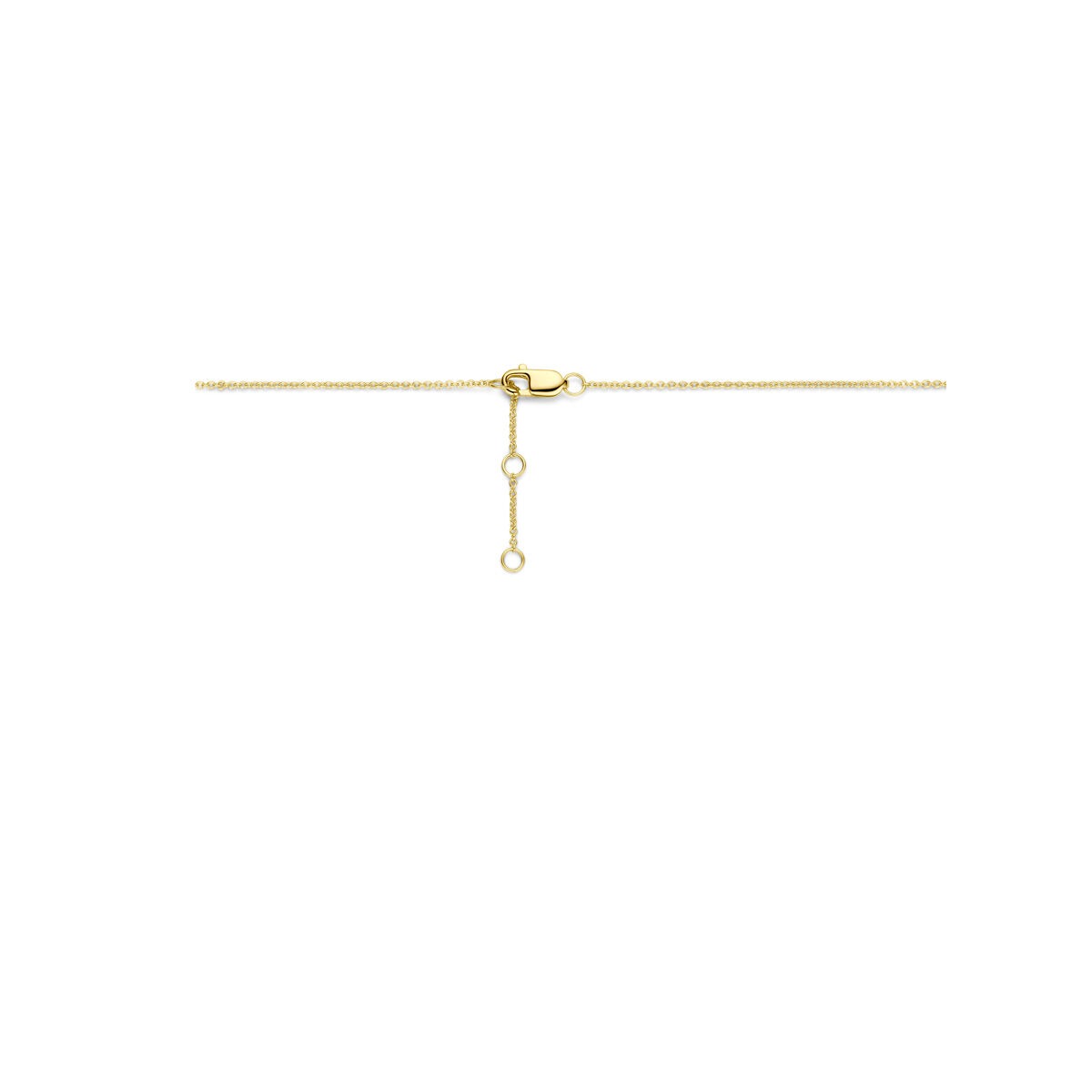 14k Geelgouden hartjes collier met diamant