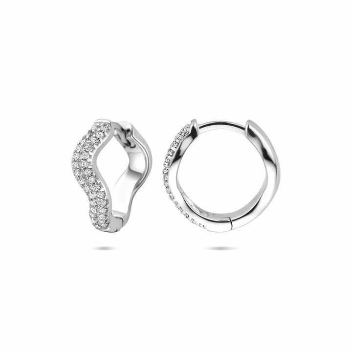 Zilveren klapoorringen met zirkonia – gerhodineerd 925 zilver, 15 mm