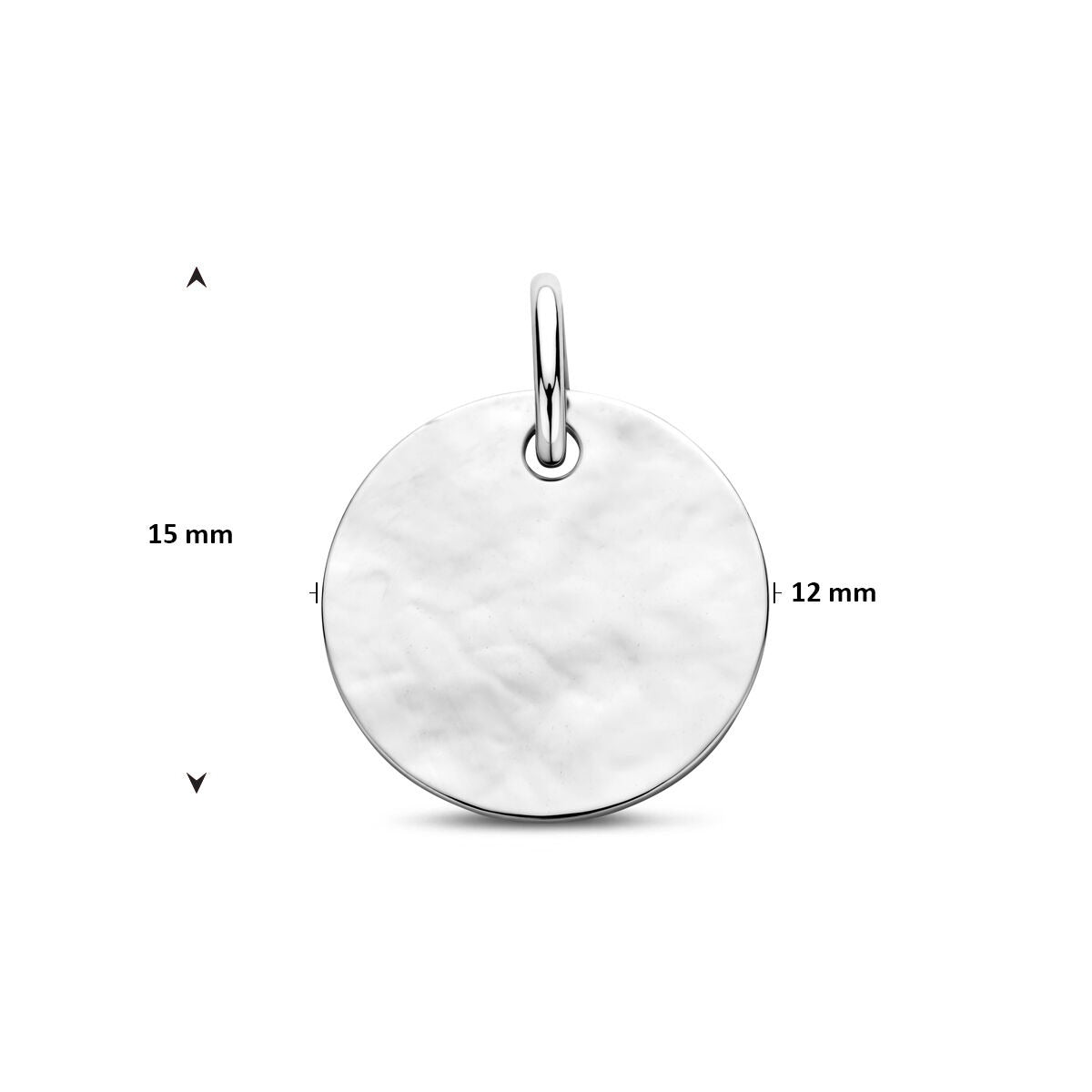 Zilveren graveerhanger 925 gerhodineerd – 12 mm