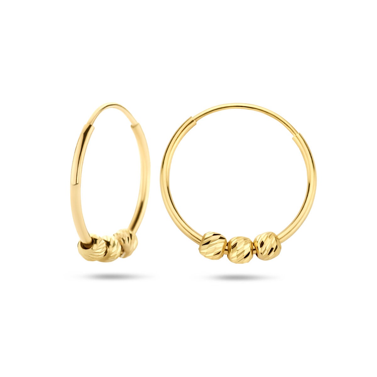 earrings beads 14K yellow gold