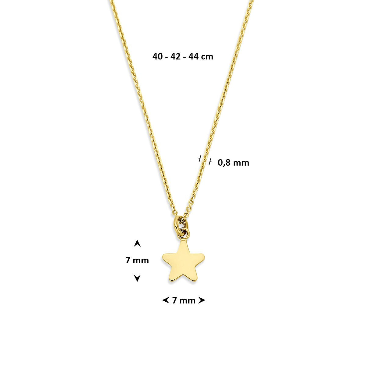 14k Geelgouden ketting met ster