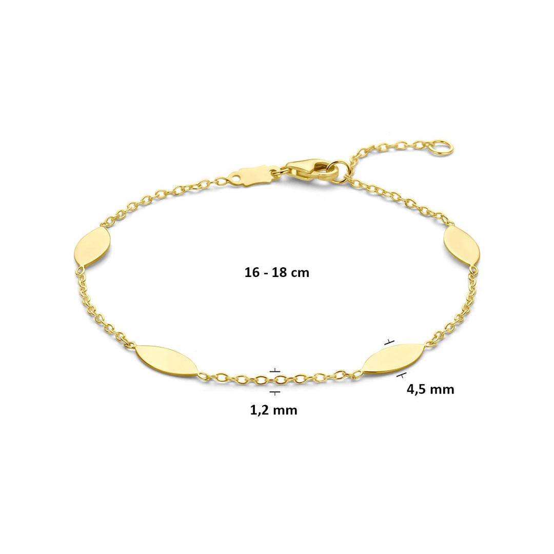 armband 16 - 18 cm 14K geelgoud