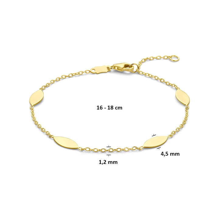 armband 16 - 18 cm 14K geelgoud