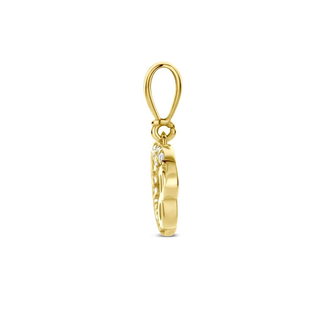 9k geelgouden hanger hart met infinity en zirkonia