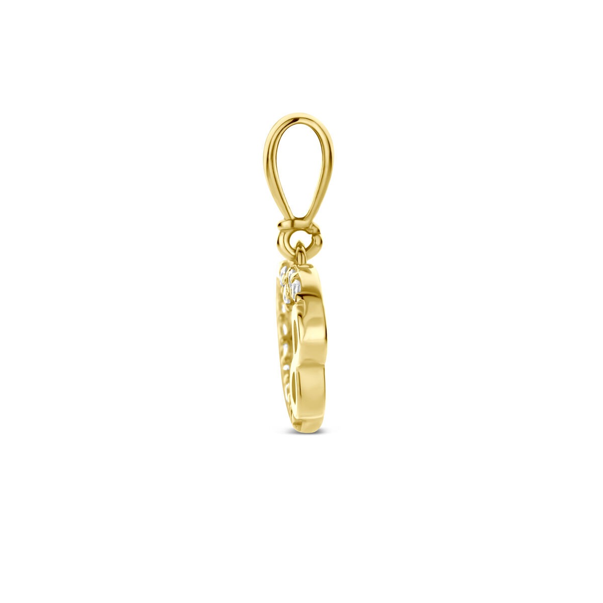 9k geelgouden hanger hart met infinity en zirkonia