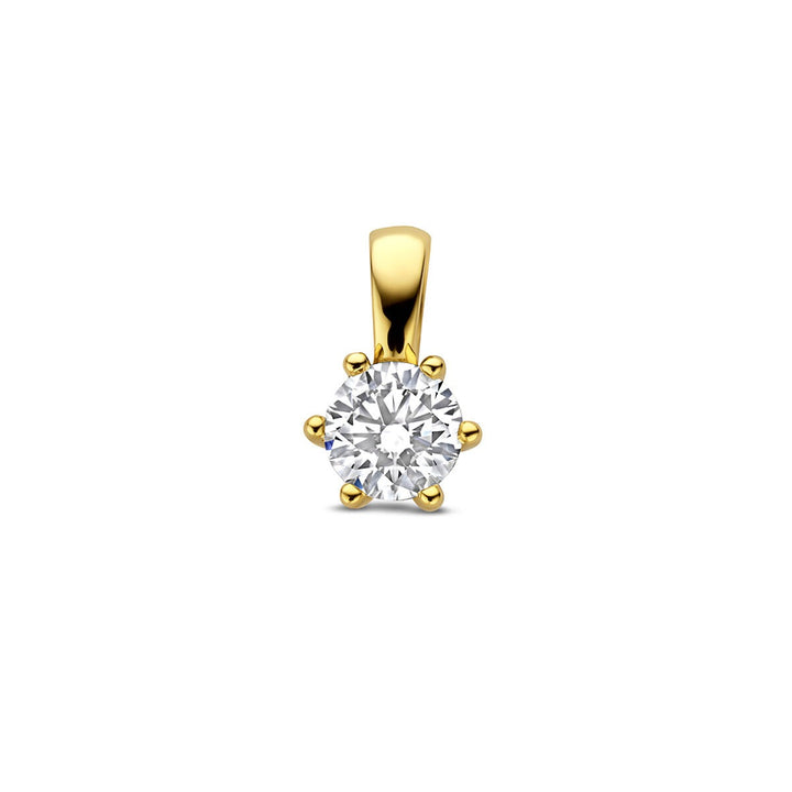 14k Geelgouden hanger met lab grown diamant
