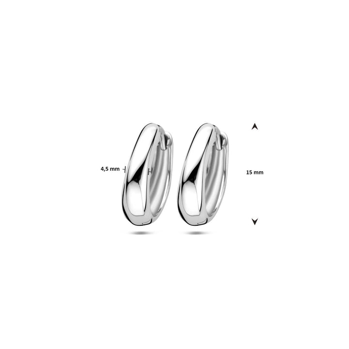 Zilveren oorringen dames – gerhodineerd 925 zilver, 15 mm