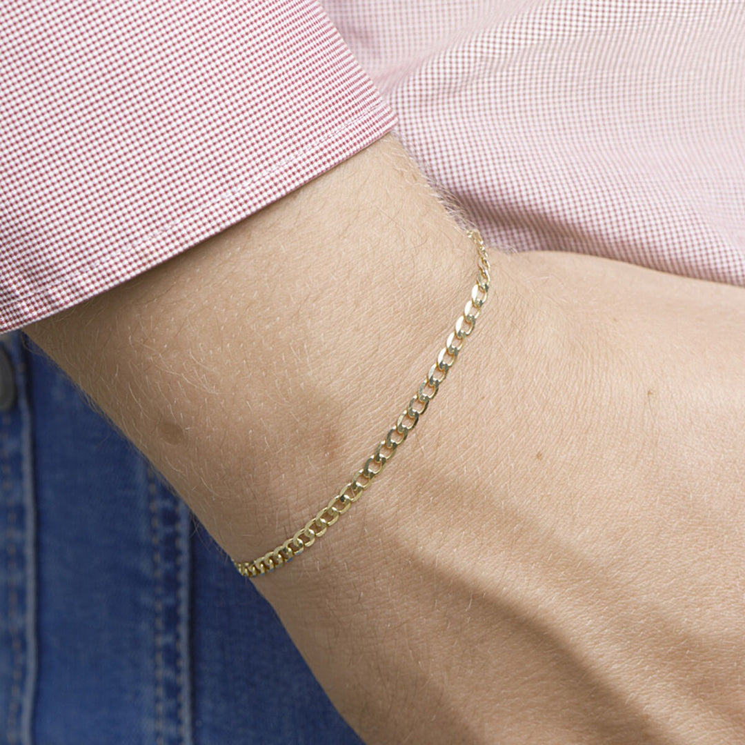 9k Geelgouden Gourmet Armband 3.3 mm