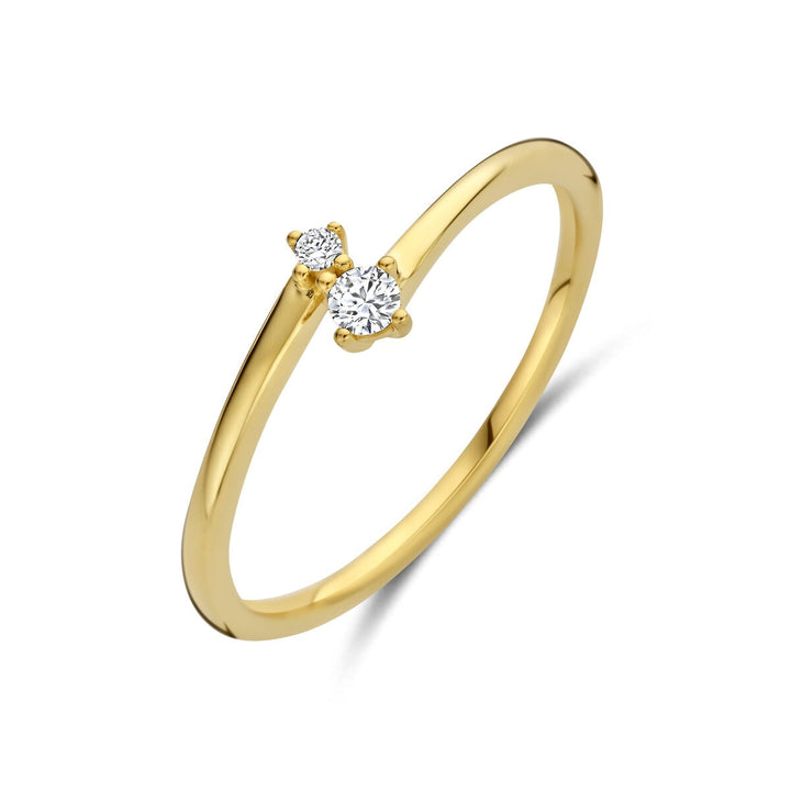 Gouden dames ring met diamant – 14k geelgoud