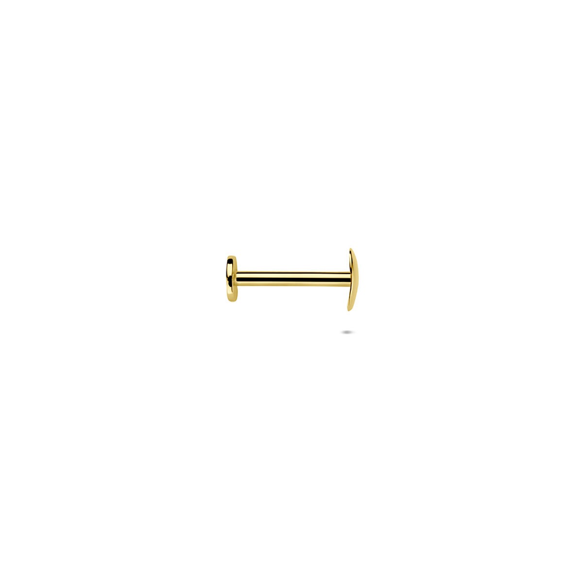 14k Geelgouden flat back piercing met hartje – symbool van liefde