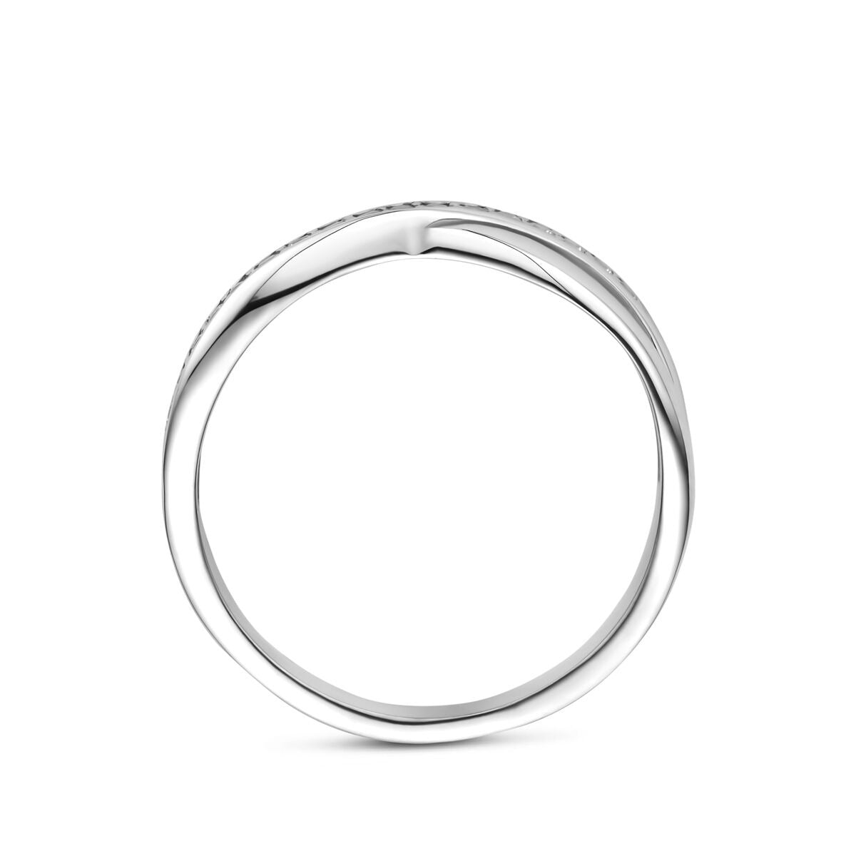 Gerhodineerde 925 zilveren ring met zirkonia