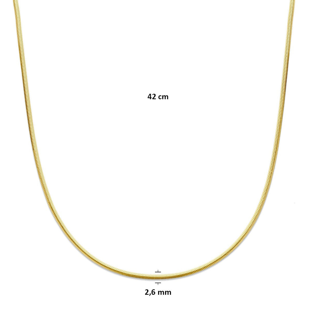 14k geelgouden collier – platte bolschakel