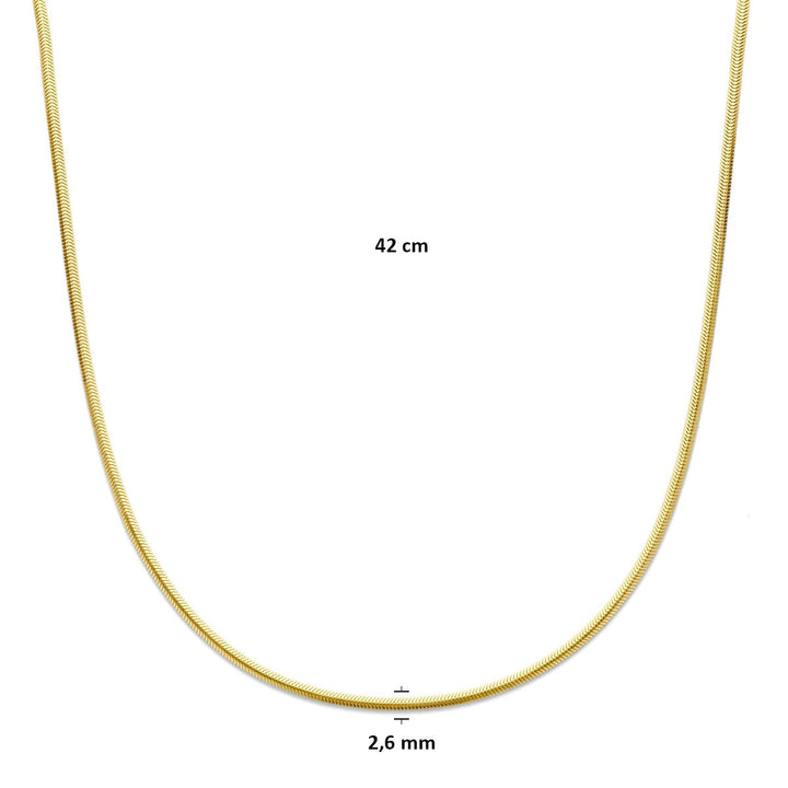 14k geelgouden collier – platte bolschakel
