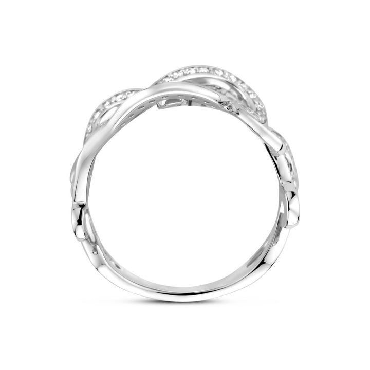 Gerhodineerd zilveren entourage ring met zirkonia 16.5mm