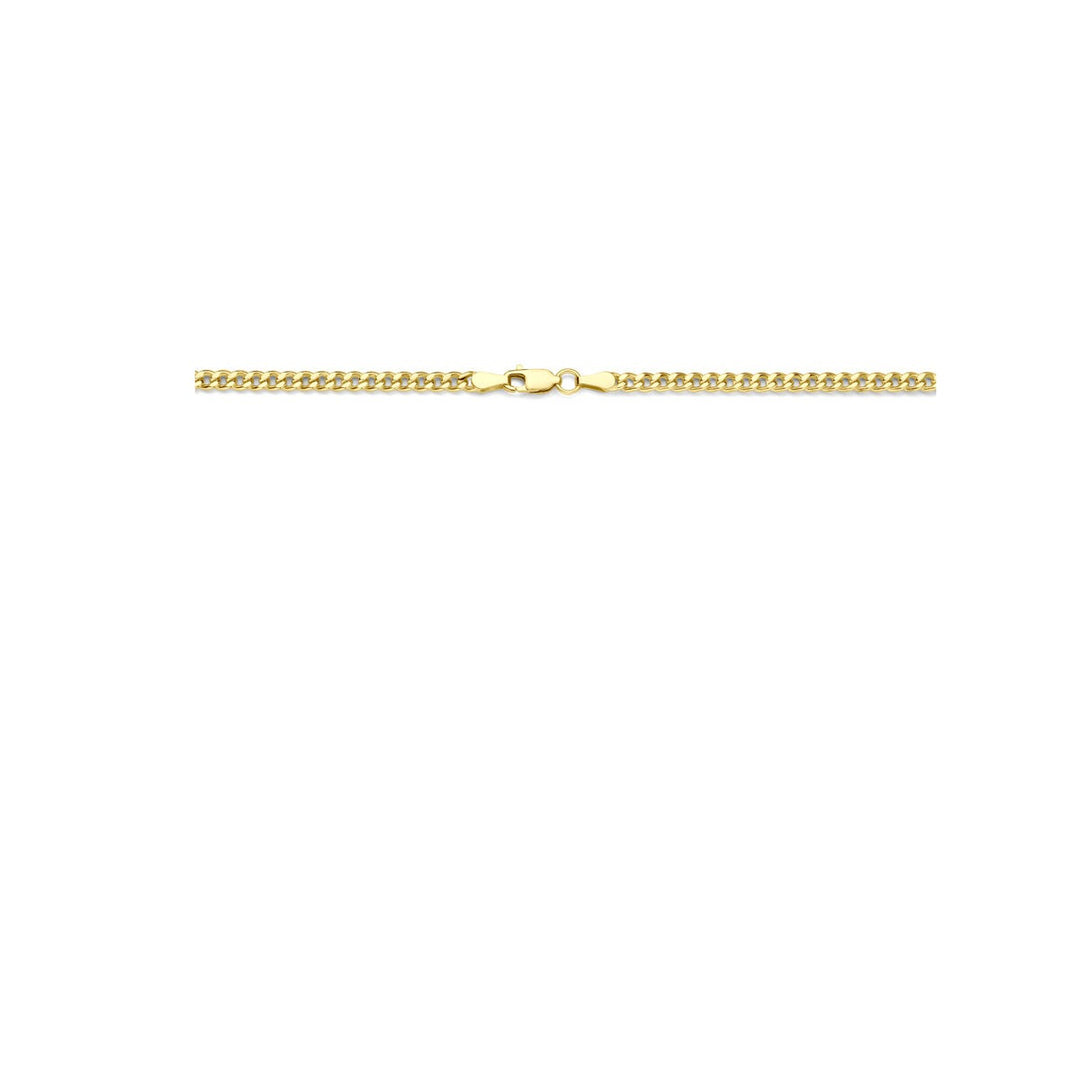 Geslepen gourmette collier – 14k geelgoud met zilverkern, 3.7 mm breed