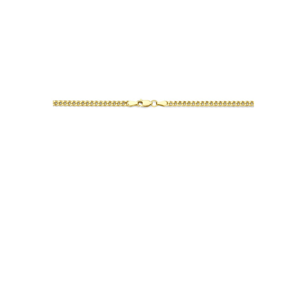 Geslepen gourmette collier – 14k geelgoud met zilverkern, 3.7 mm breed