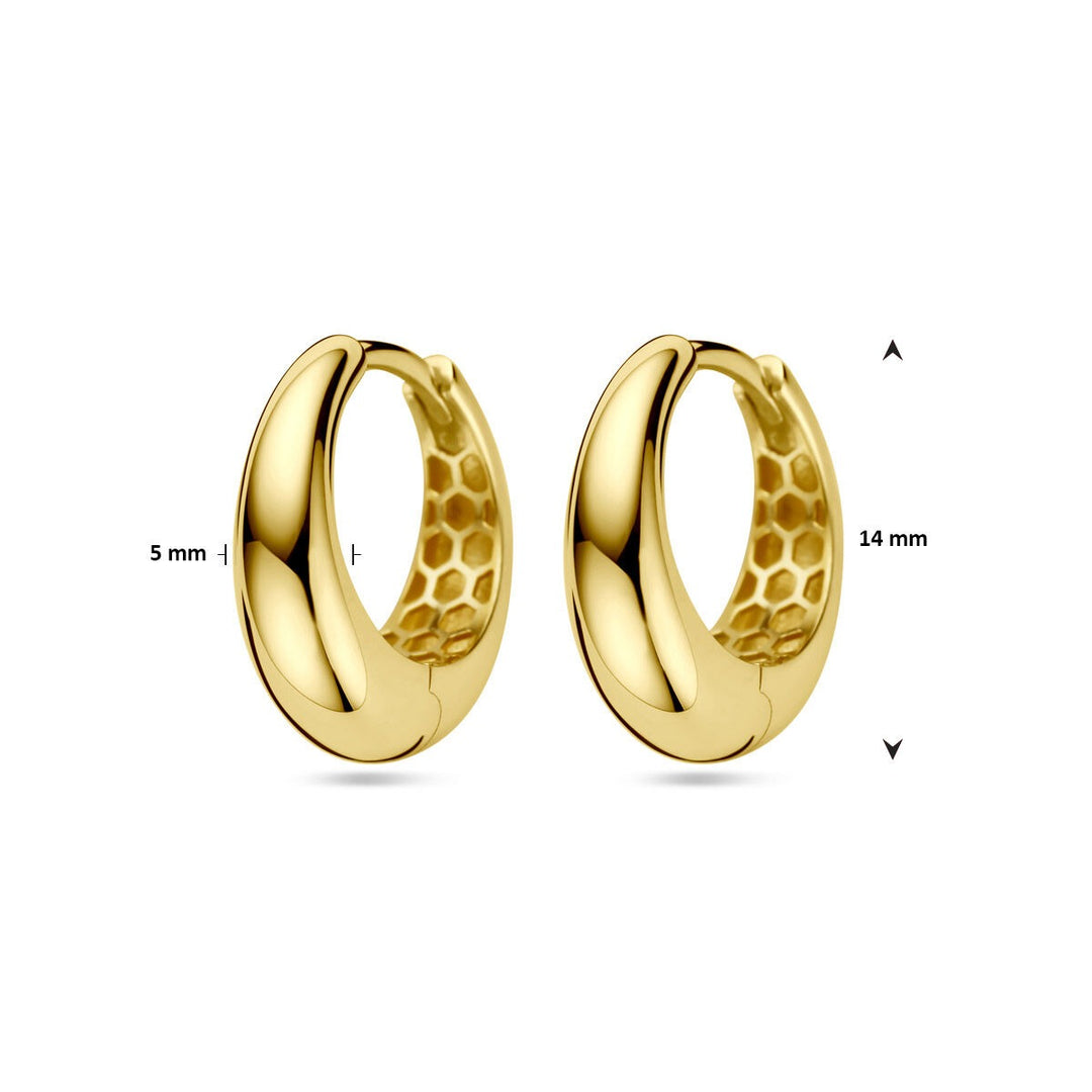9k Geelgouden klapoorringen 14 mm