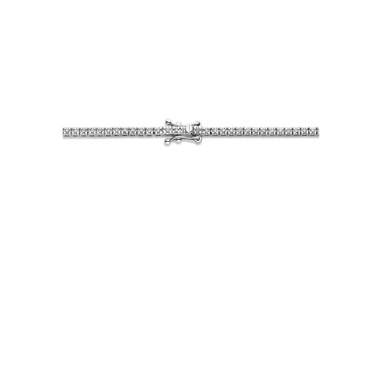 tennis necklace diamond 2.00ct h si 1.9 mm 42 cm 14K white gold