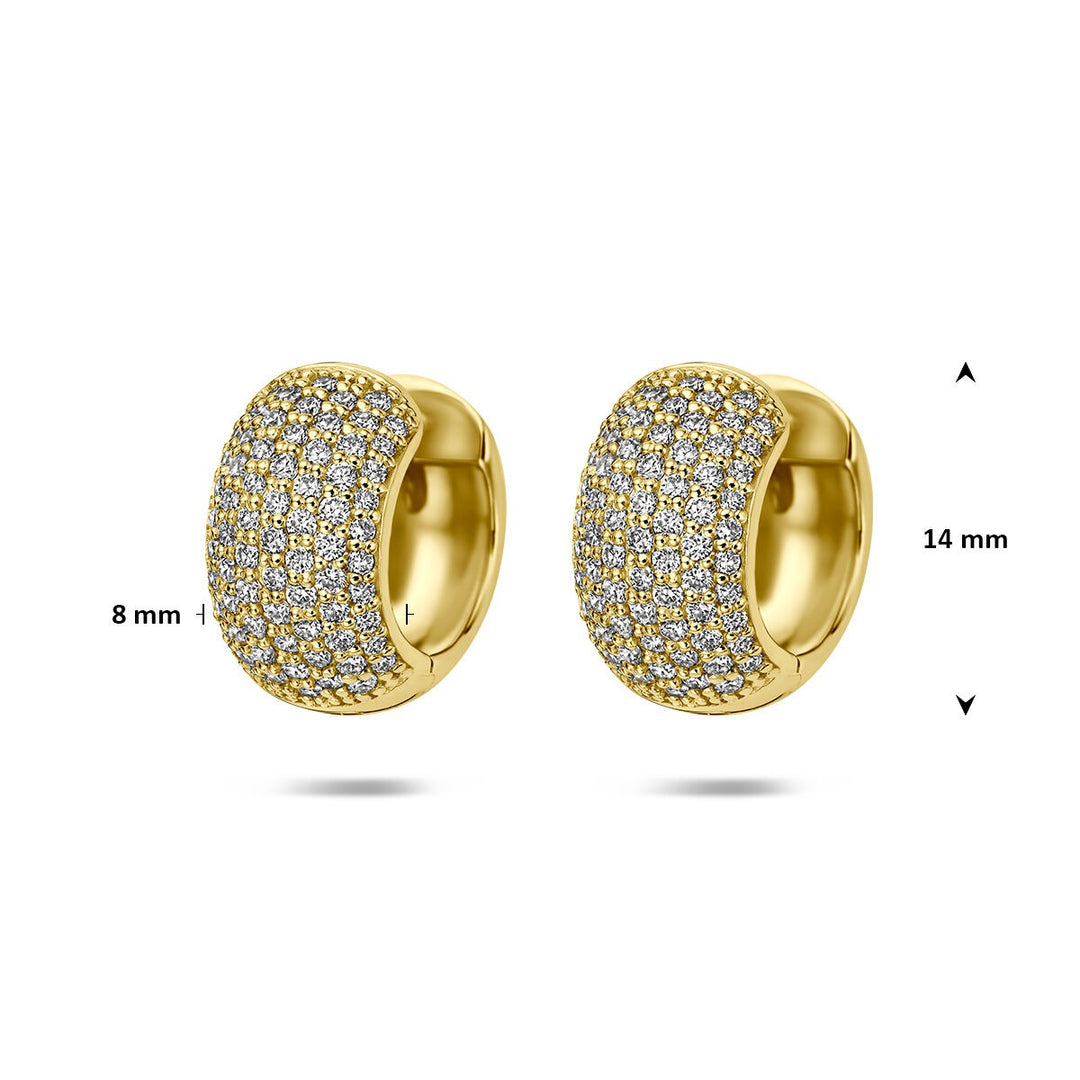 14k Geelgouden klapoorringen met lab grown diamant