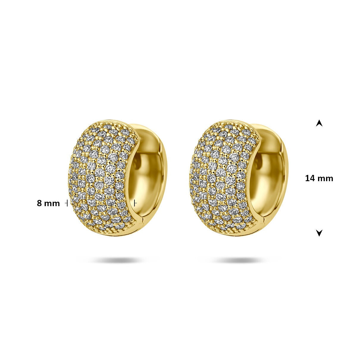 14k Geelgouden klapoorringen met lab grown diamant