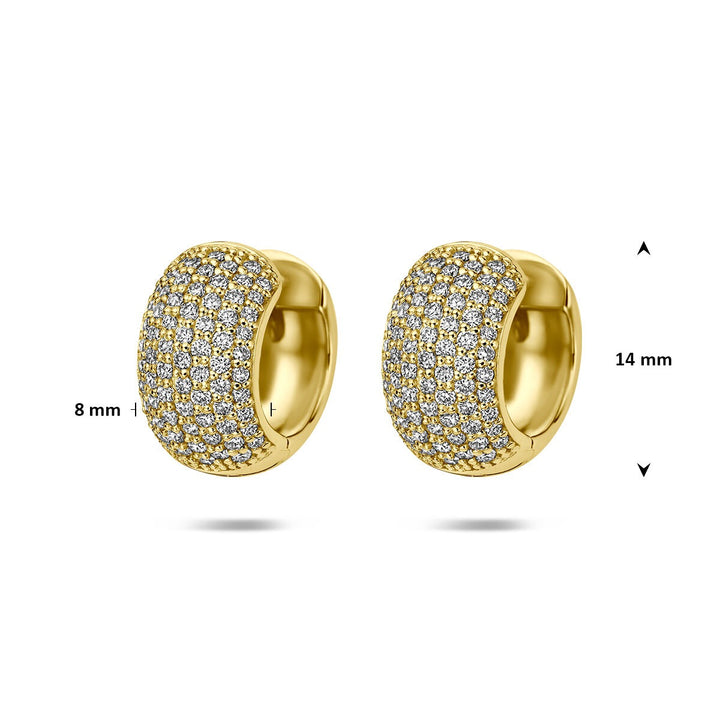 14k Geelgouden klapoorringen met lab grown diamant