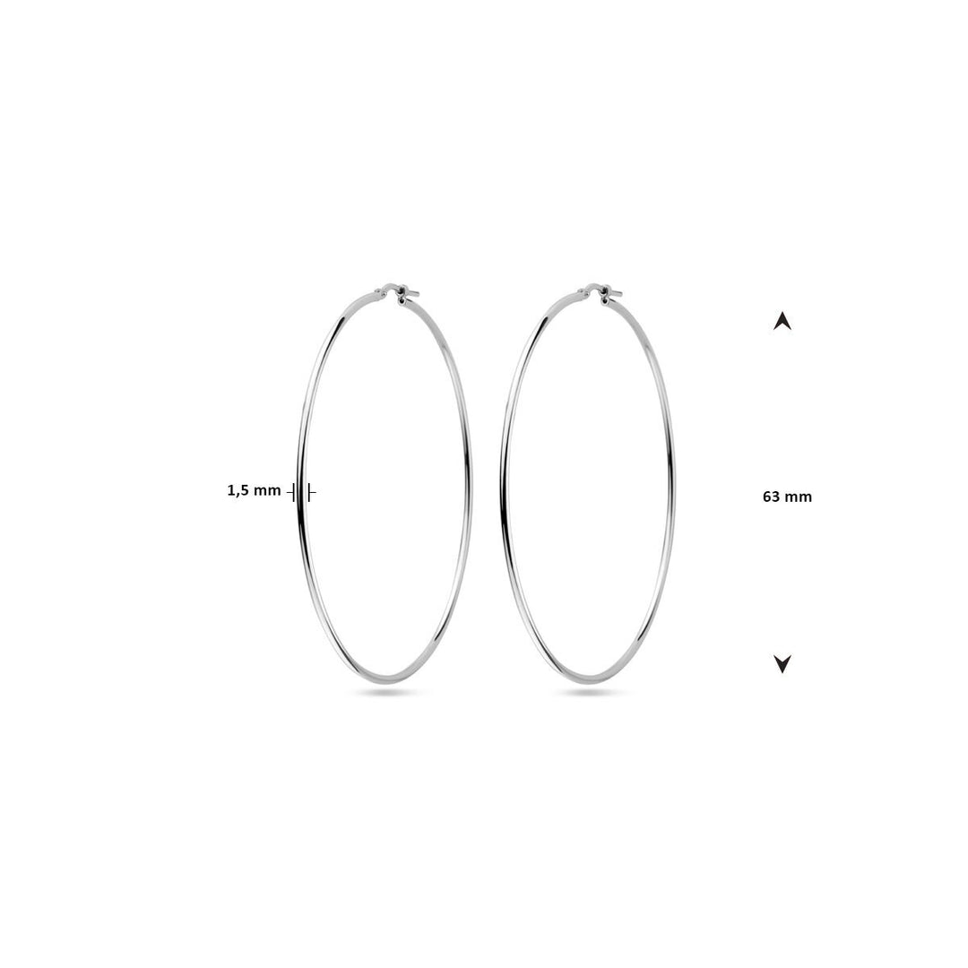 Gerhodineerd zilveren dames oorringen met scharniersluiting