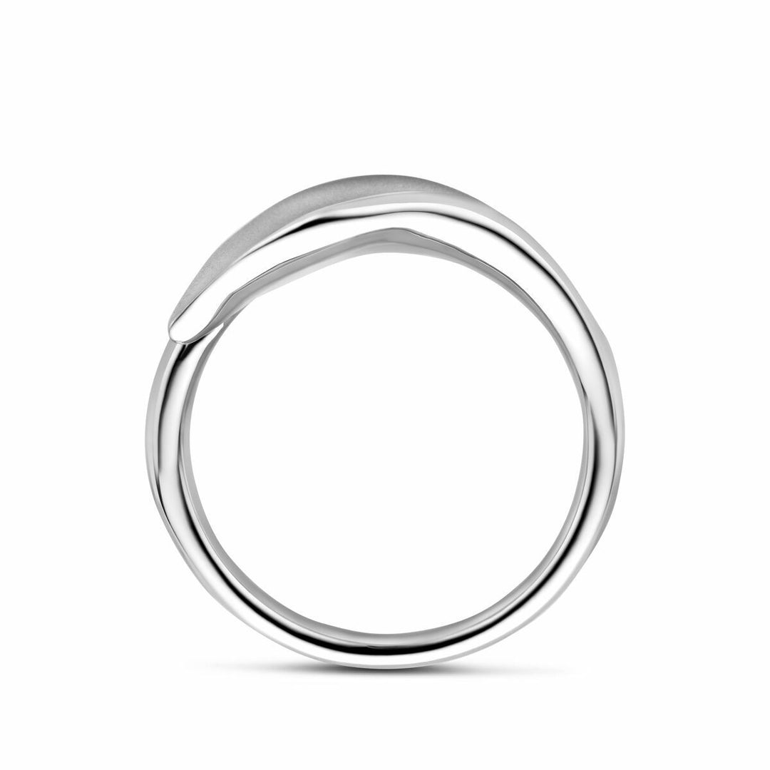 Gerhodineerd zilveren dames ring – 10,5 mm breed