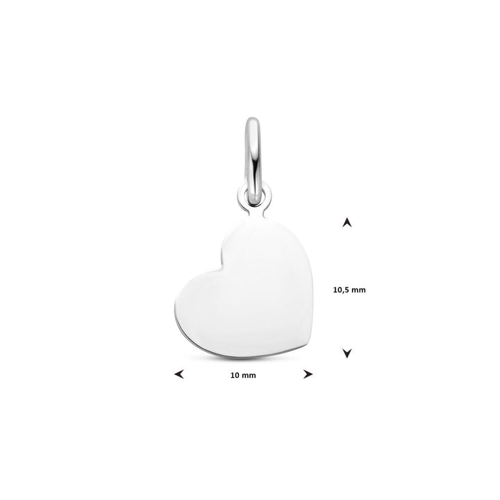 graveerhanger hart 10,5 mm zilver gerhodineerd