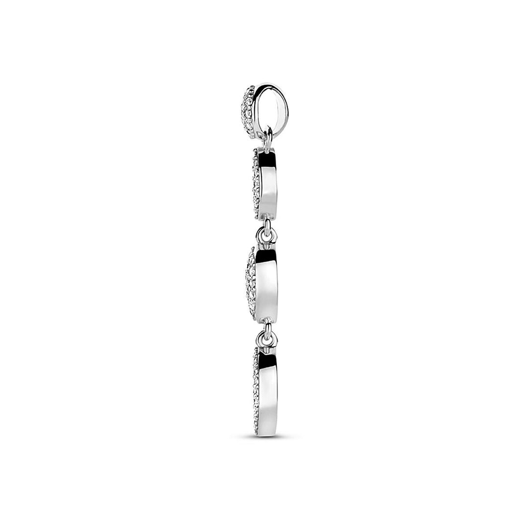 Zilveren hanger met zirkonia – gerhodineerd 925 zilver, 37 mm