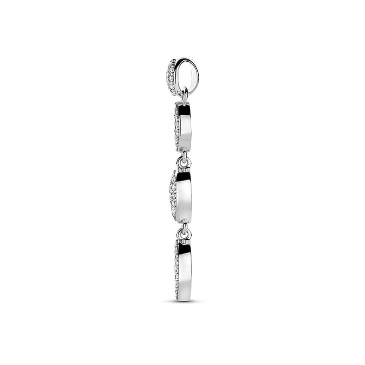 Zilveren hanger met zirkonia – gerhodineerd 925 zilver, 37 mm