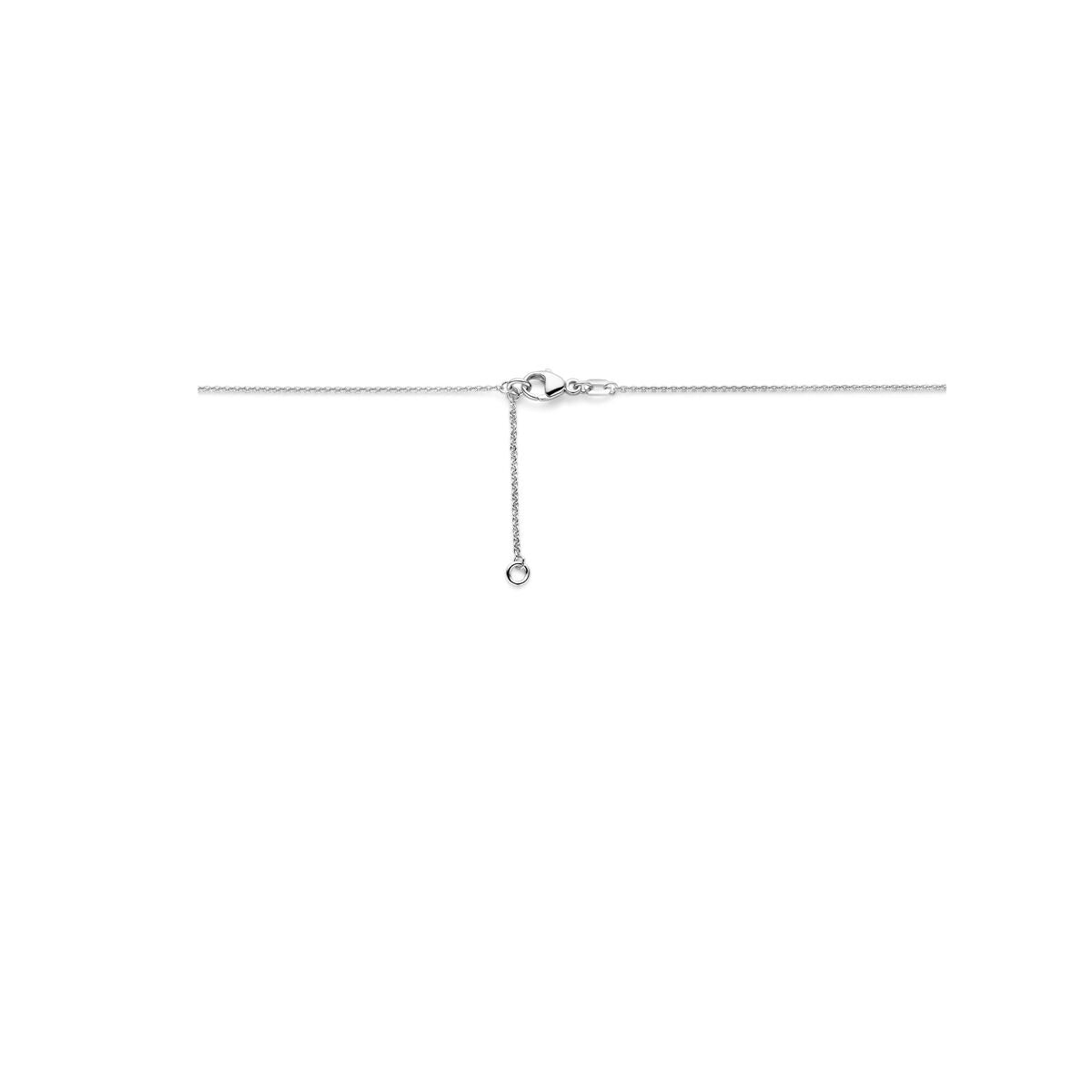 Zilveren collier met zirkonia – gerhodineerd 925 zilver, 42-45 cm