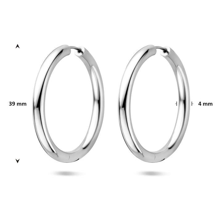 Zilveren klapoorringen – gerhodineerd 925 zilver 39 mm