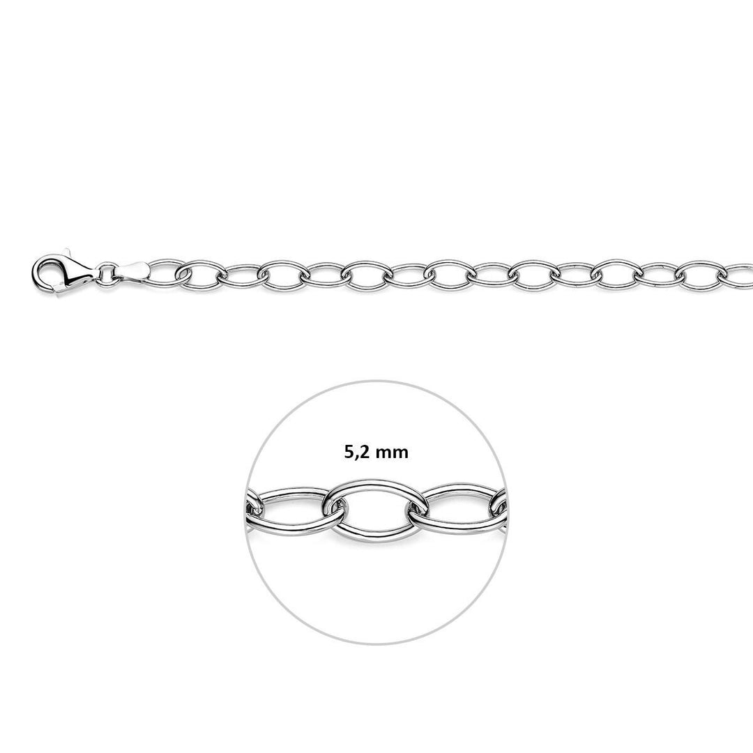 Gerhodineerd 925 zilveren anker armband