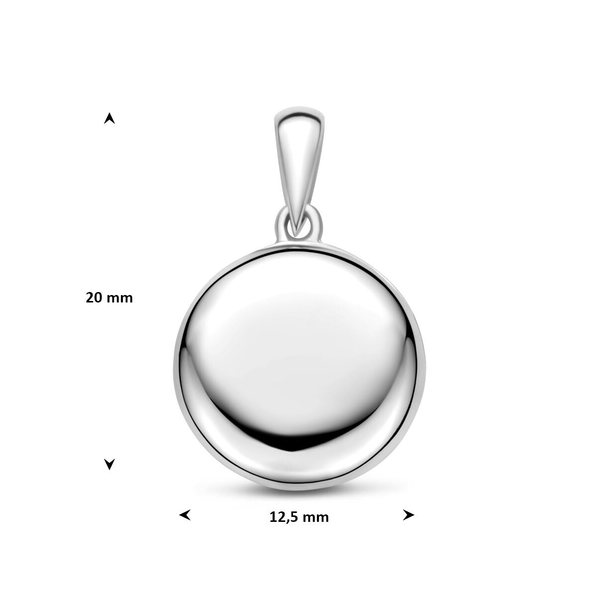 Gerhodineerd 925k zilveren rond medaillon
