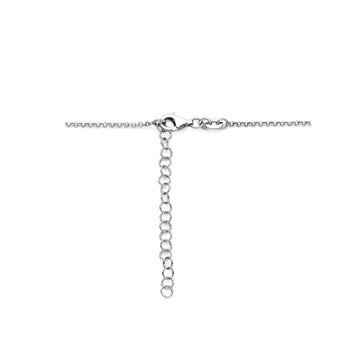 necklace heart 1.5 mm 40 + 5 cm silver rhodium plated