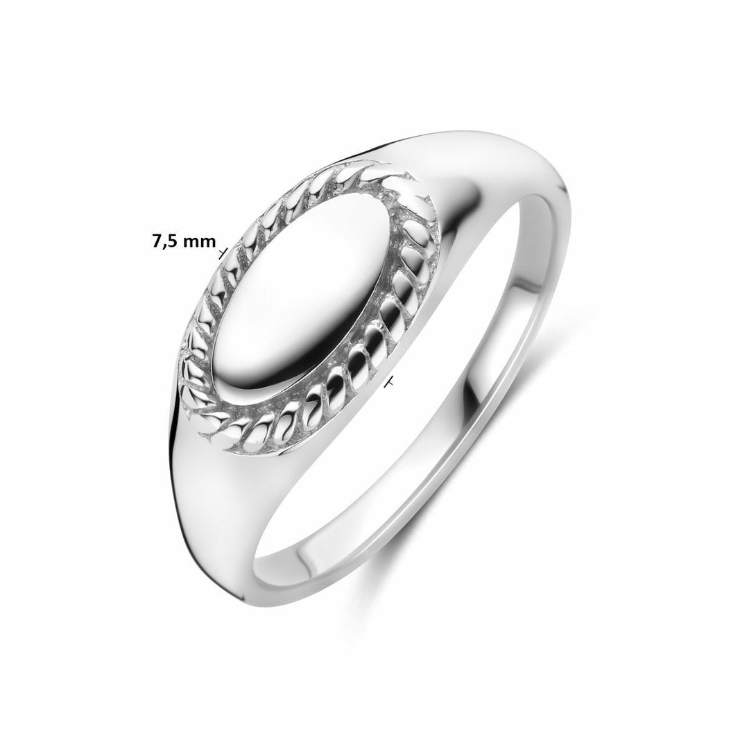 Zilveren dames zegelring – gerhodineerd 925 zilver
