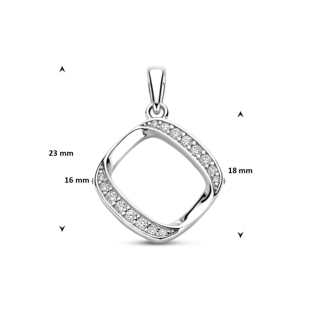 Zilveren hanger met zirkonia 925 gerhodineerd – 23 mm