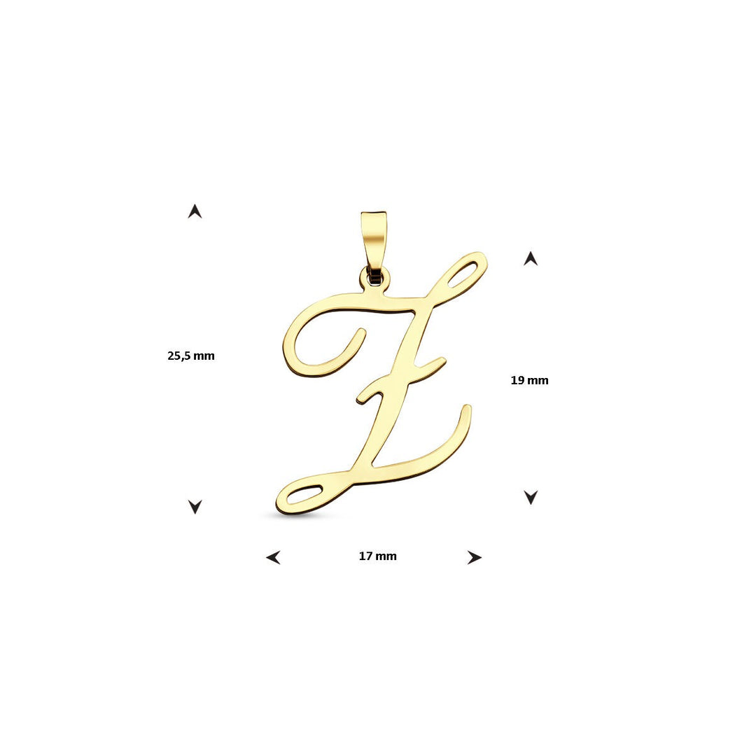 14k Geelgouden dames hanger in lettervorm – 17 x 19 mm