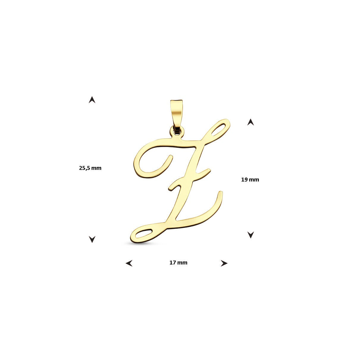 14k Geelgouden dames hanger in lettervorm