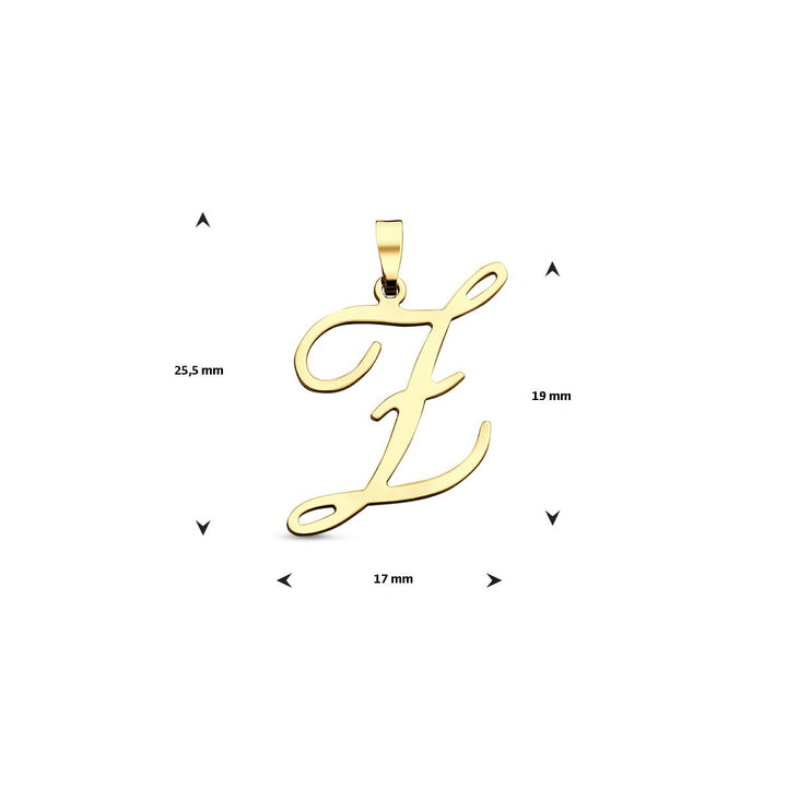 14k Geelgouden dames hanger in lettervorm – 17 x 19 mm