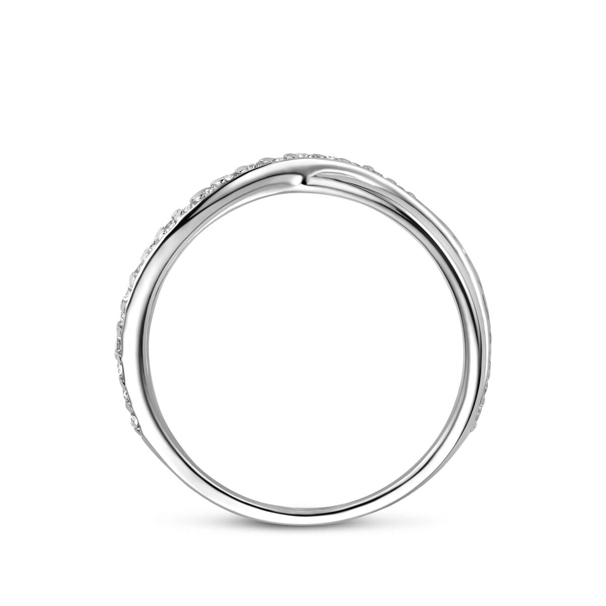 Gerhodineerd 925 zilveren ring met zirkonia