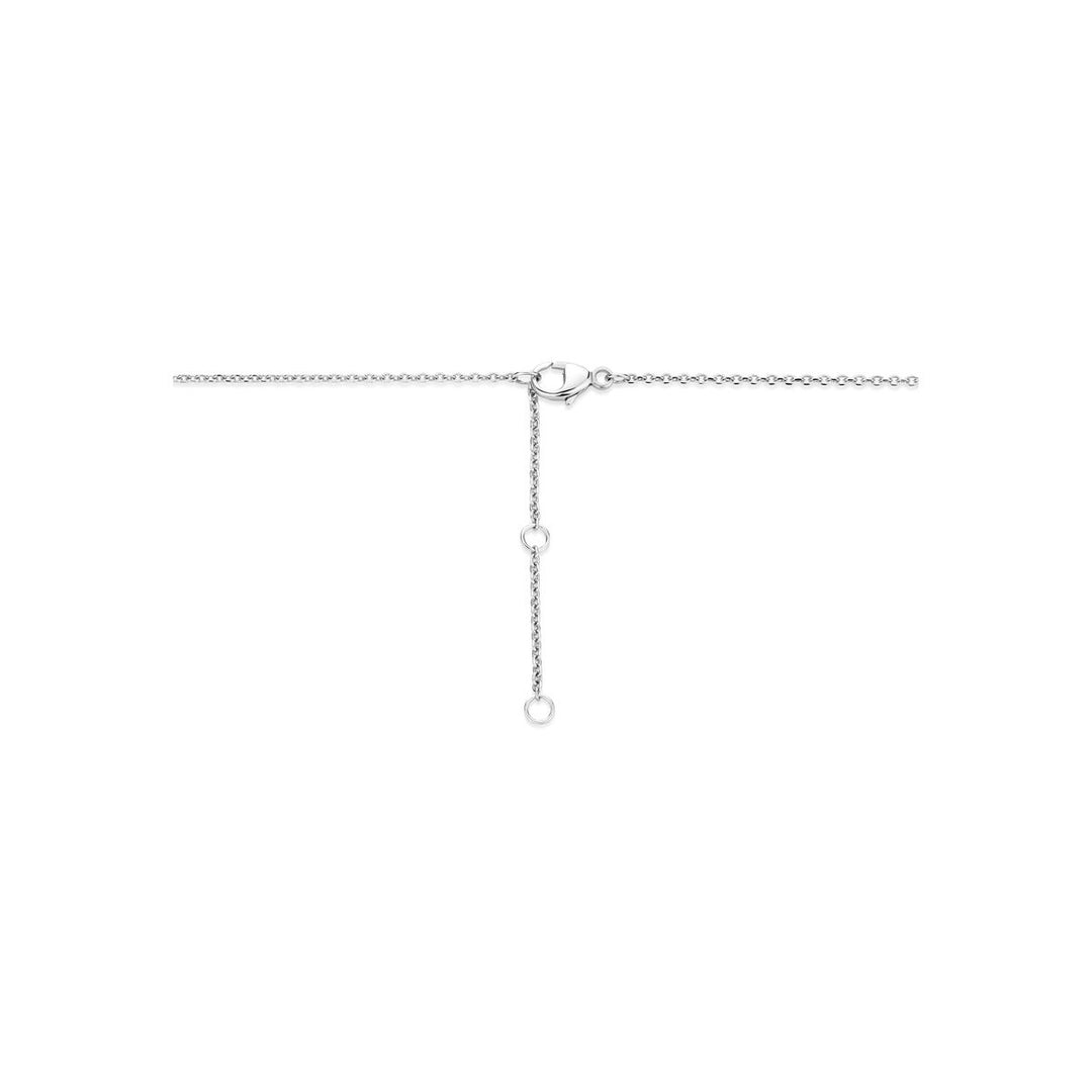 Gerhodineerd 925 zilveren letter collier met zirkonia